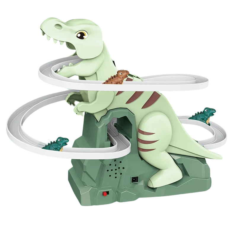 Tor ze zjeżdżalnią dla dinozaurów – światło, dźwięk i 6 figurek