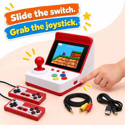 Mini konsola retro arcade z dwoma kontrolerami – 360+ gier