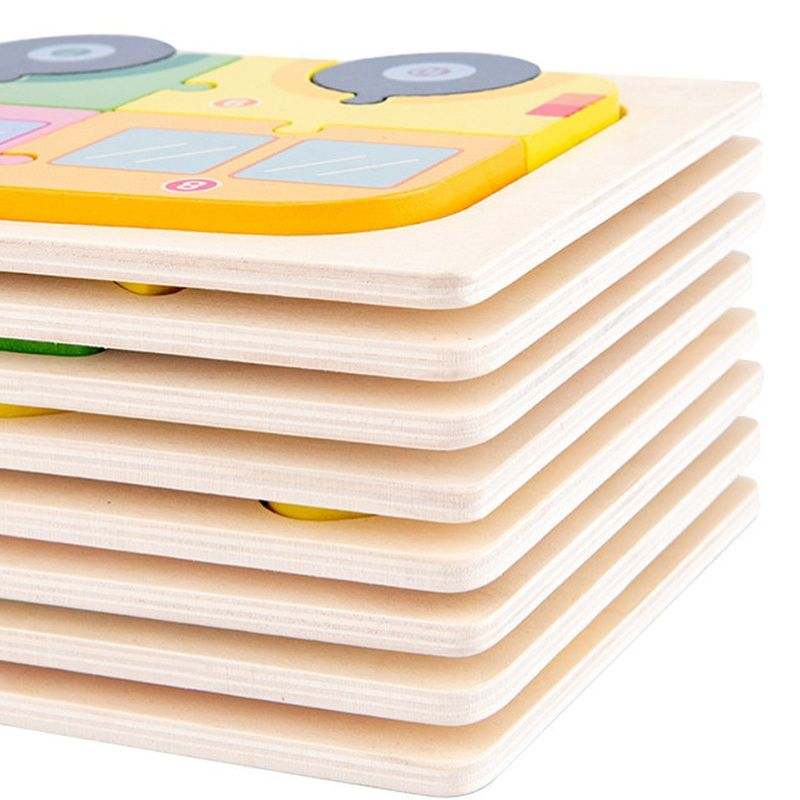 Drewniane puzzle 3D Montessori – zwierzątka, zestaw 3 szt.