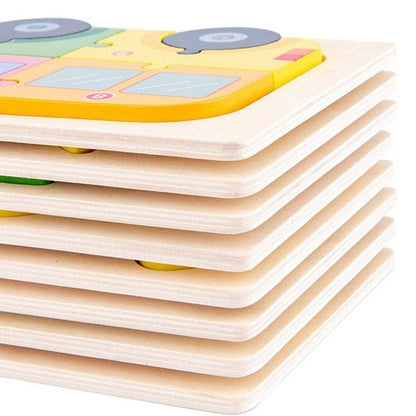Drewniane puzzle 3D Montessori – zwierzątka, zestaw 3 szt.