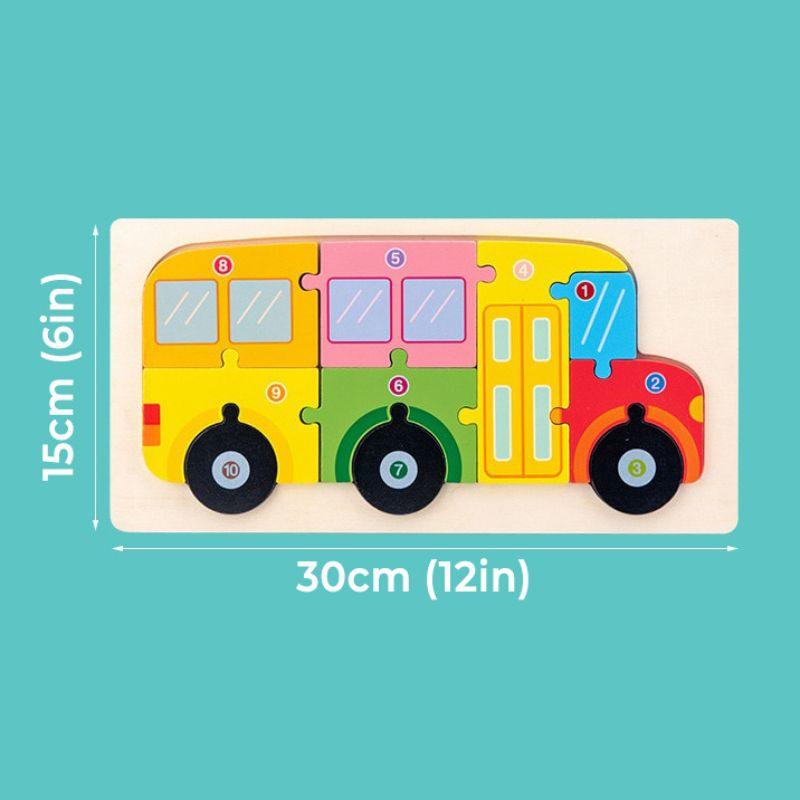 Drewniane puzzle 3D Montessori – zwierzątka, zestaw 3 szt.