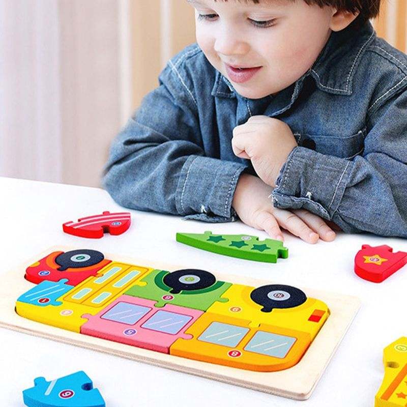 Drewniane puzzle 3D Montessori – zwierzątka, zestaw 3 szt.