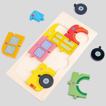 Drewniane puzzle 3D Montessori – zwierzątka, zestaw 3 szt.