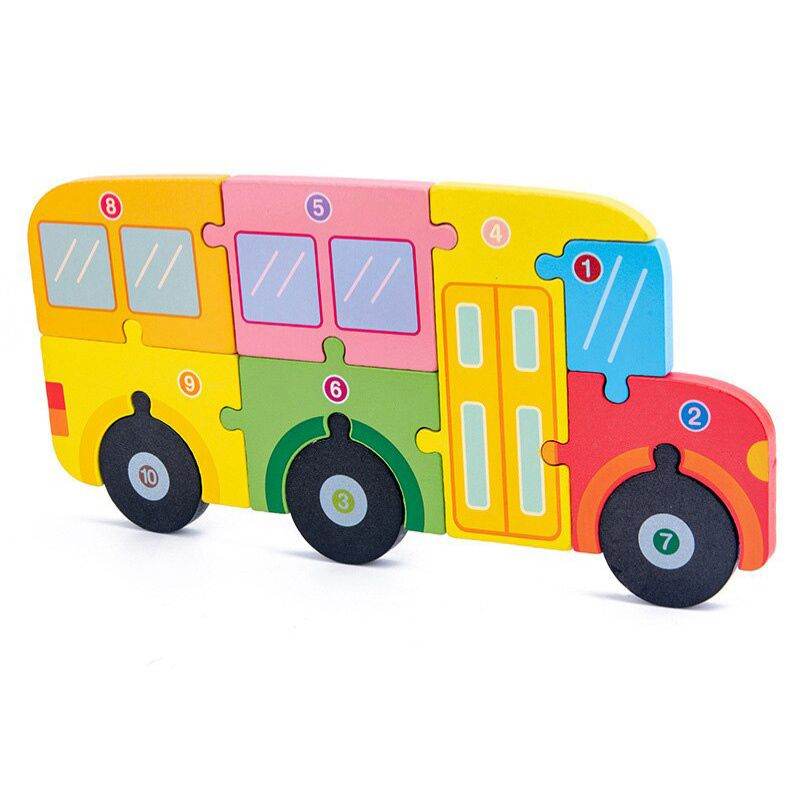 Drewniane puzzle 3D Montessori – zwierzątka, zestaw 3 szt.