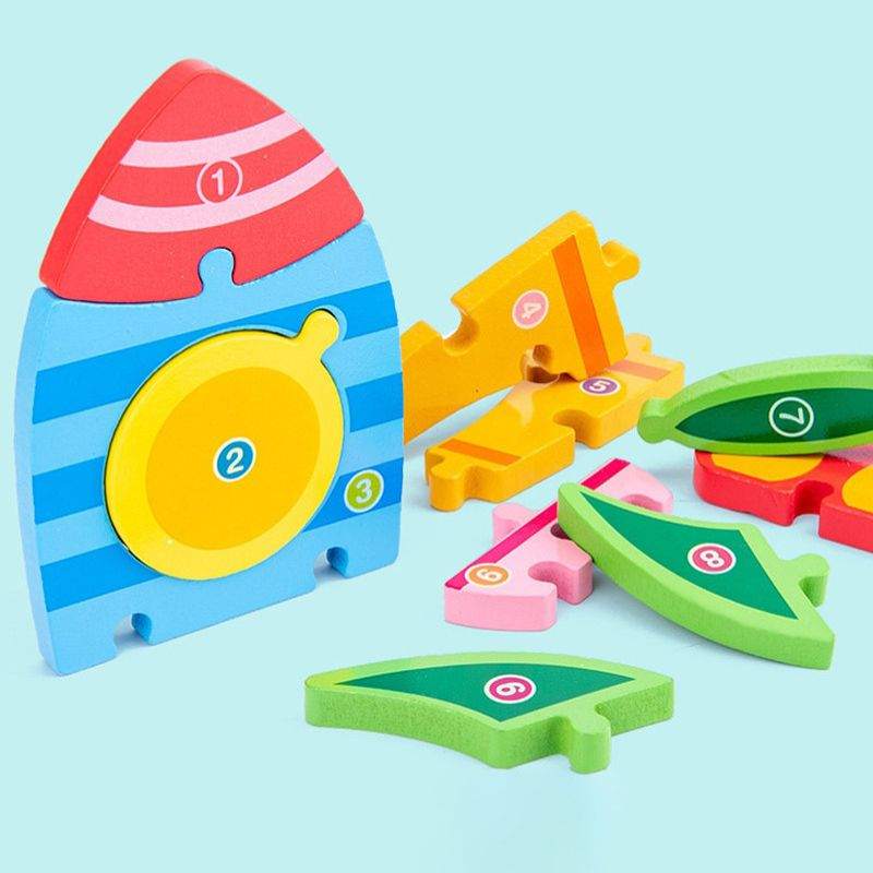 Drewniane puzzle 3D Montessori – zwierzątka, zestaw 3 szt.