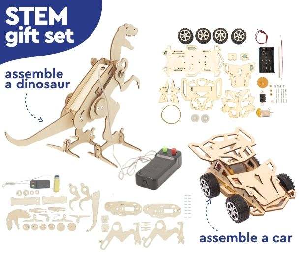 Drewniany dinozaur do złożenia – zestaw STEM