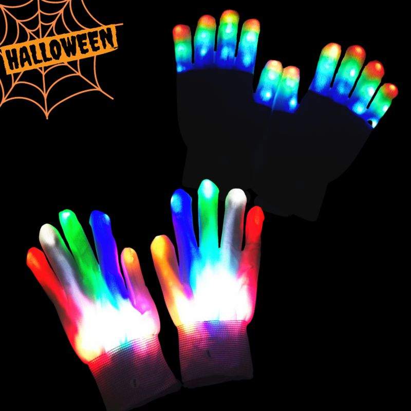Świecące rękawiczki LED na Halloween
