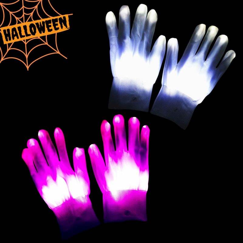 Świecące rękawiczki LED na Halloween
