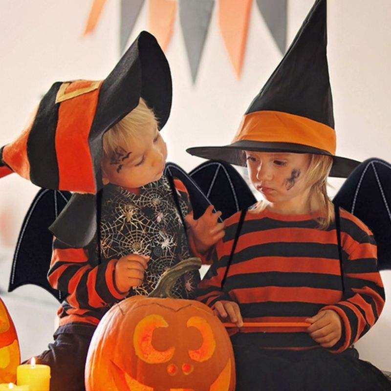 Przebranie nietoperza z LED na Halloween – skrzydła, maska, opaska