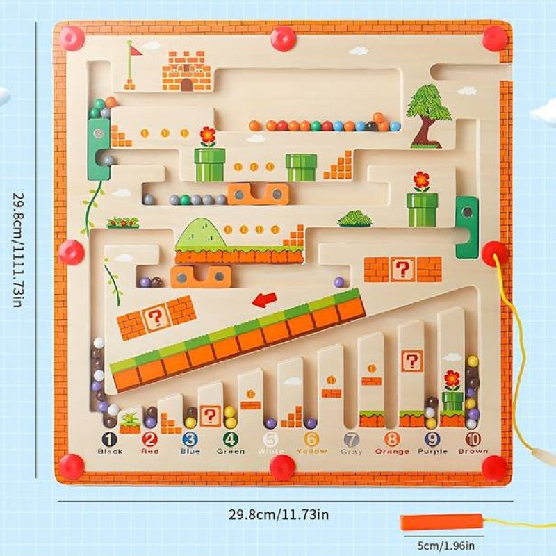 Magnetyczny labirynt Montessori – kolory i liczby