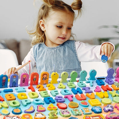 Magnetyczna tablica Montessori z wędką – litery i cyfry