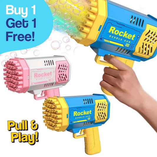 Pistolet do baniek mydlanych Rakieta z LED – 2 szt.