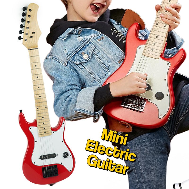 Mini gitara elektryczna z naturalnego drewna dla dzieci