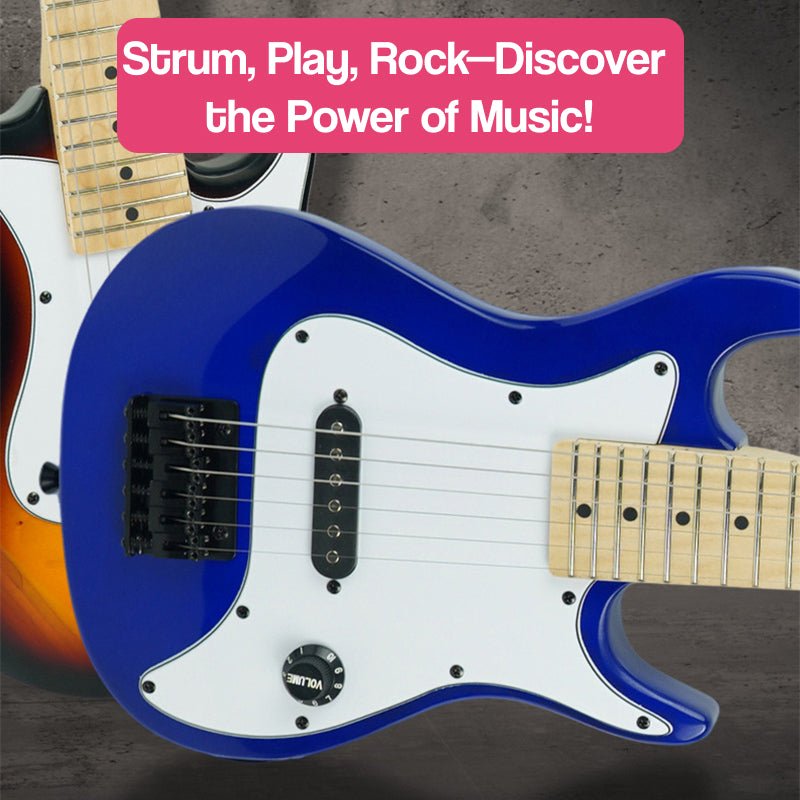 Mini gitara elektryczna z naturalnego drewna dla dzieci