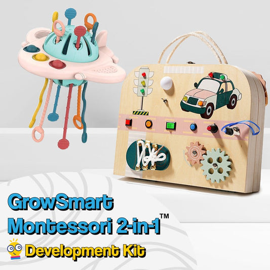 Zestaw rozwojowy Montessori 2w1 – gryzak i tablica sensoryczna