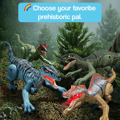 Zdalnie sterowany dinozaur ze światłem, dźwiękiem i ruchem