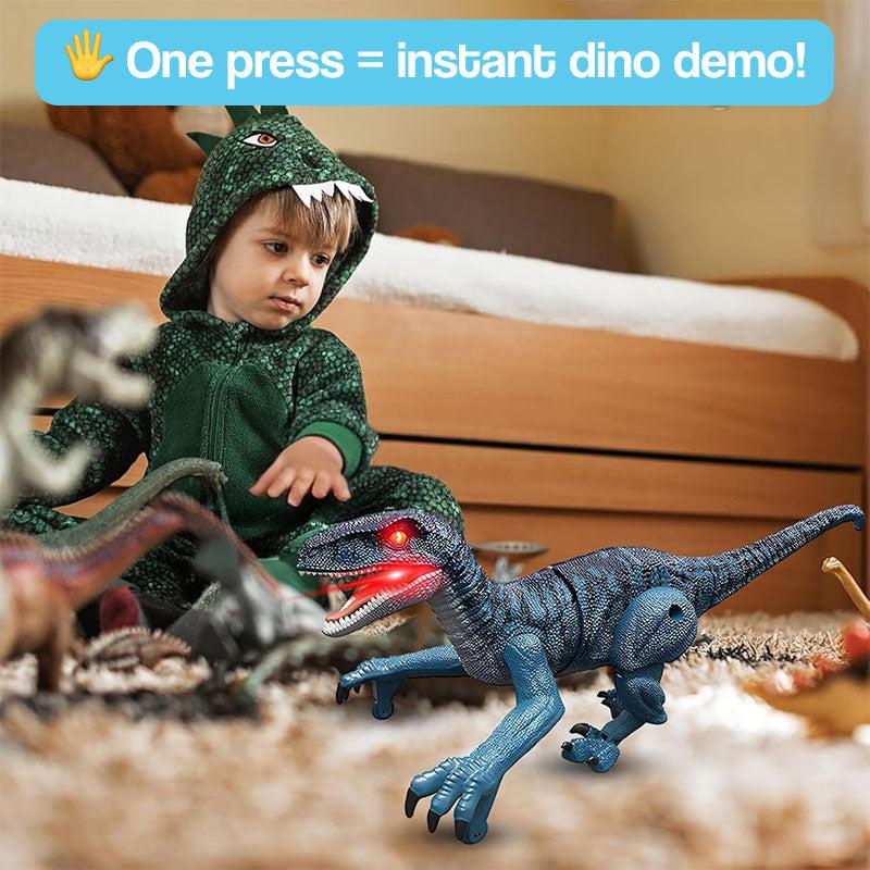 Zdalnie sterowany dinozaur ze światłem, dźwiękiem i ruchem