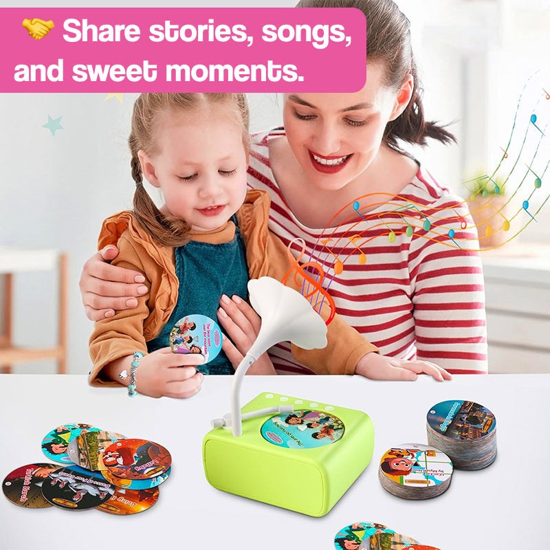 Mini gramofon dla dzieci z 96 płytami i Bluetooth