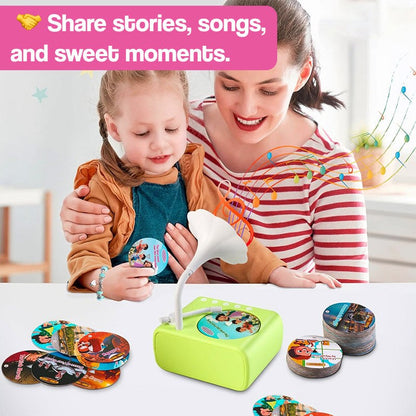 Mini gramofon dla dzieci z 96 płytami i Bluetooth