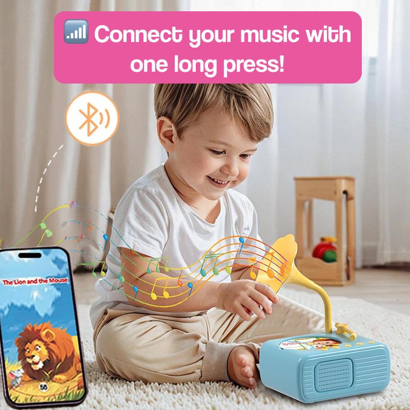 Mini gramofon dla dzieci z 96 płytami i Bluetooth