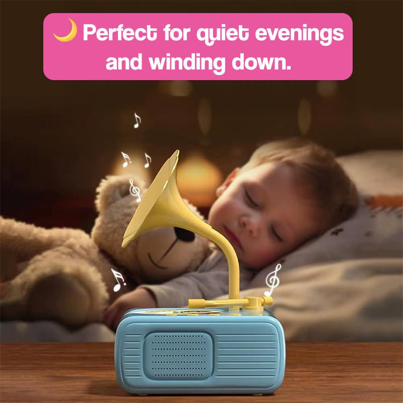 Mini gramofon dla dzieci z 96 płytami i Bluetooth