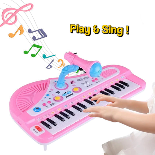 Pianinko dla dzieci z mikrofonem 2 w 1 – 37 klawiszy