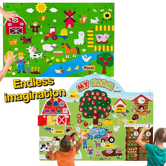 Filcowe tablice edukacyjne Farma – zestaw 2 szt.