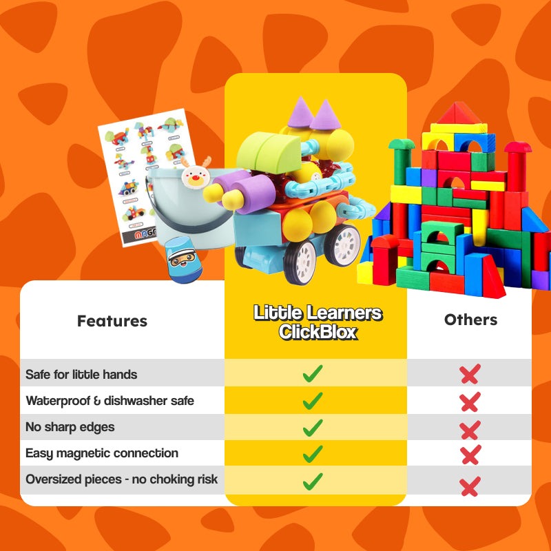 Miękkie klocki magnetyczne ClickBlox