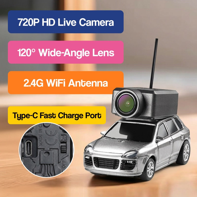 Mini autko z kamerą HD sterowane smartfonem
