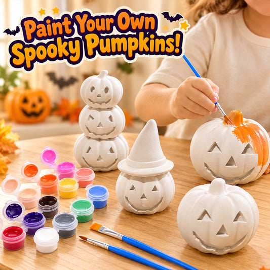 Zestaw do malowania gipsowych dyni na Halloween