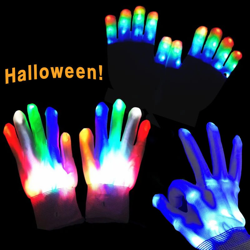 Świecące rękawiczki LED na Halloween