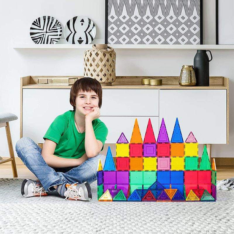 Przezroczyste klocki magnetyczne – 60 elementów