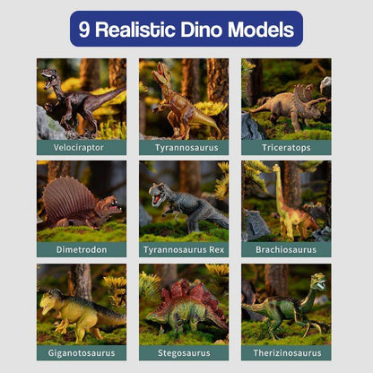 Mata do zabawy z dinozaurami w walizce – świat dżungli