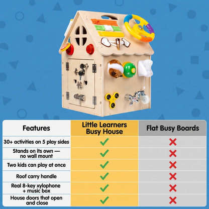 Drewniany domek manipulacyjny Montessori