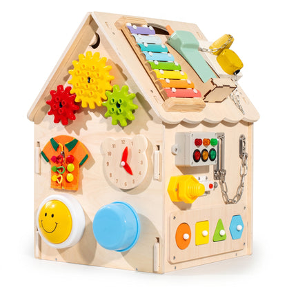 Drewniany domek manipulacyjny Montessori