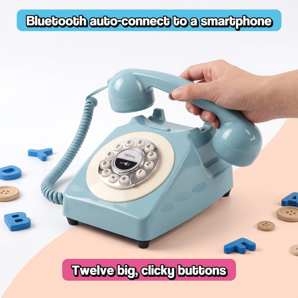 Telefon retro z Bluetooth dla dzieci
